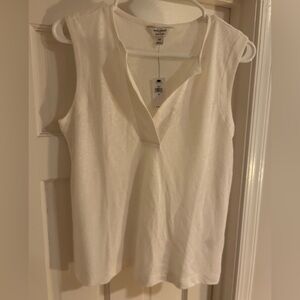 Banana Republic NWT linen/poly blend White Sleeveless Top